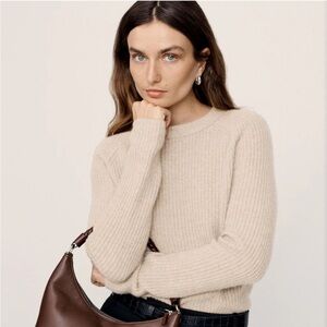 Jenni Kayne Cashmere Fisherman Sweater Oatmeal S